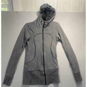 Lululemon Women's Size 6 Heather Gray Scuba Full Zip Hoodie Jacket Hooded Top